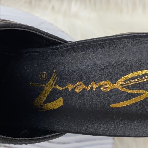 Seven7 | Black Croc Texture Platform Slide On Shoe - Picture 7 of 8